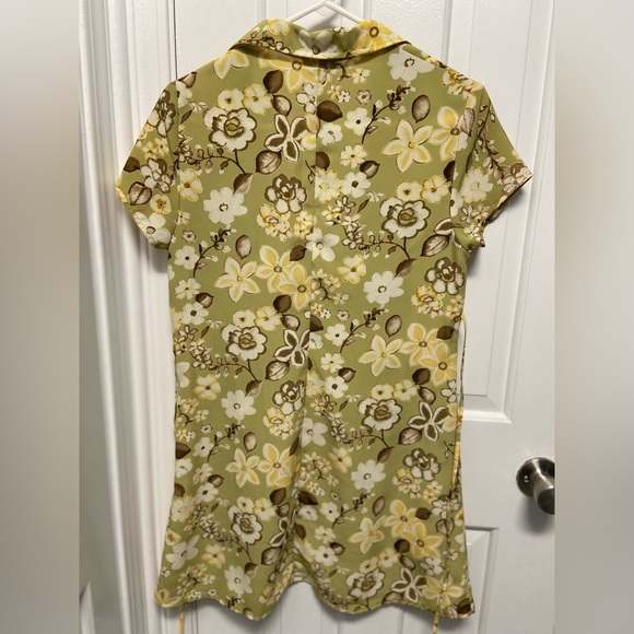 Vintage 90s No Boundaries Green Floral Dress Size 5 - Picture 5 of 6